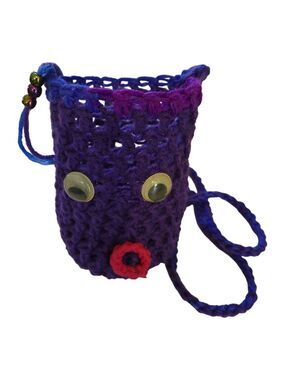 Fun Purple Crochet Bag w/ Eye Design
